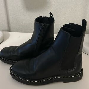 Zara girls rhinestone detail black boots size 13.5